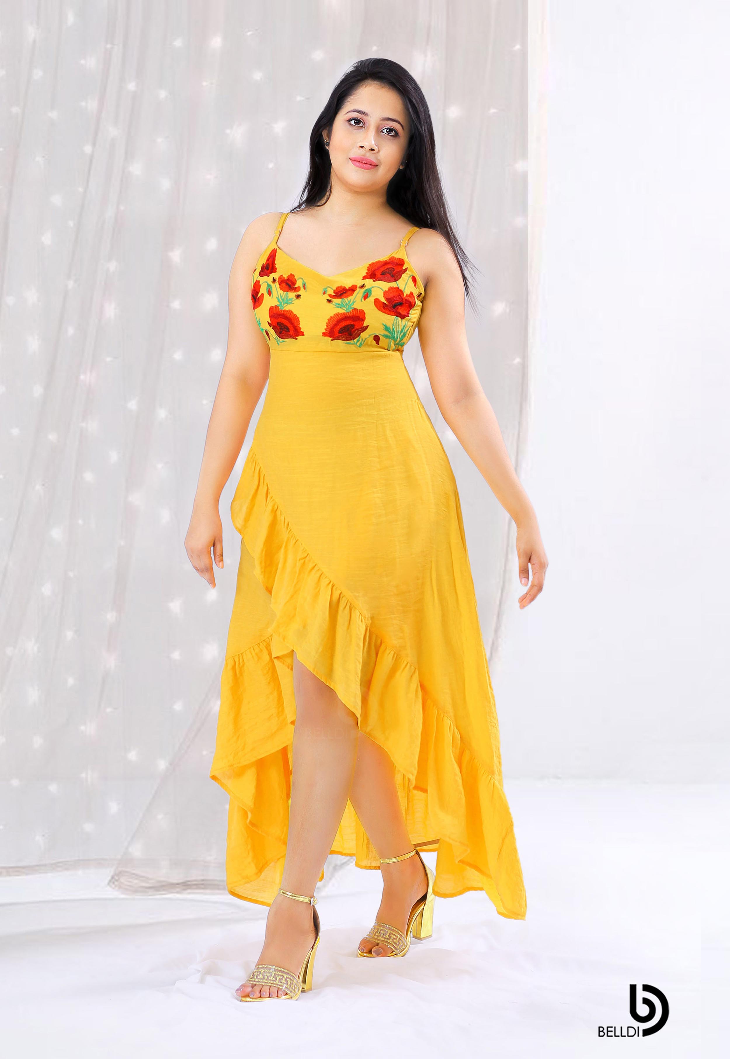 EMBROIDERED V NECK SPAGHETTI STRAPS MAXI DRESS - Image 2