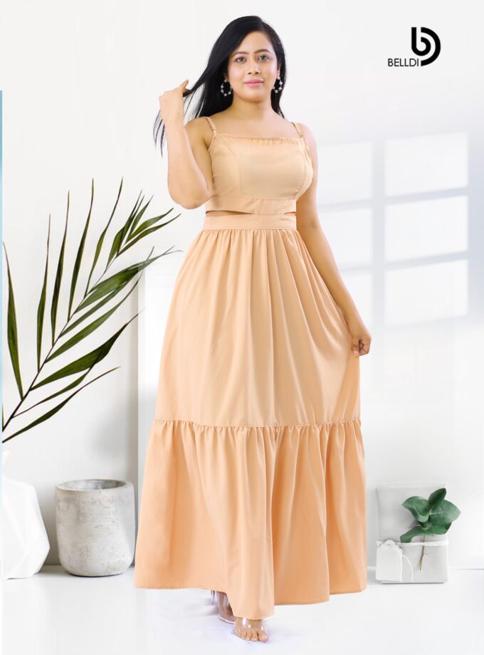 SPAGHETTI STRAP SQUARE NECK MAXI DRESS