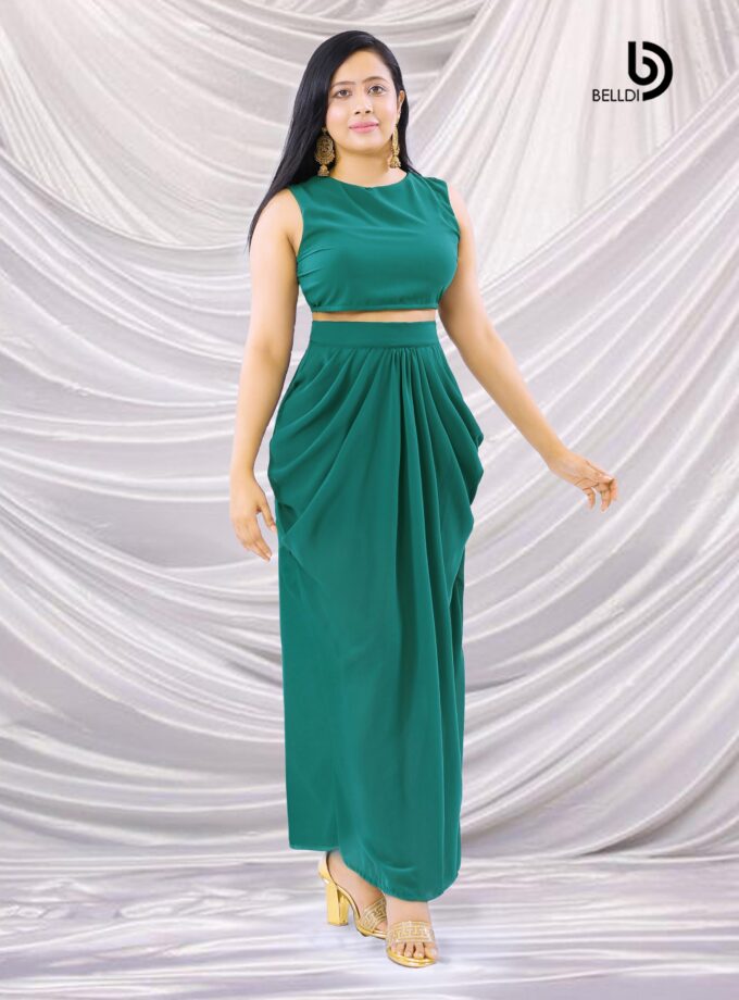 SLEEVELESS JEWEL NECK TOP AND HIGH WAIST SKIRT