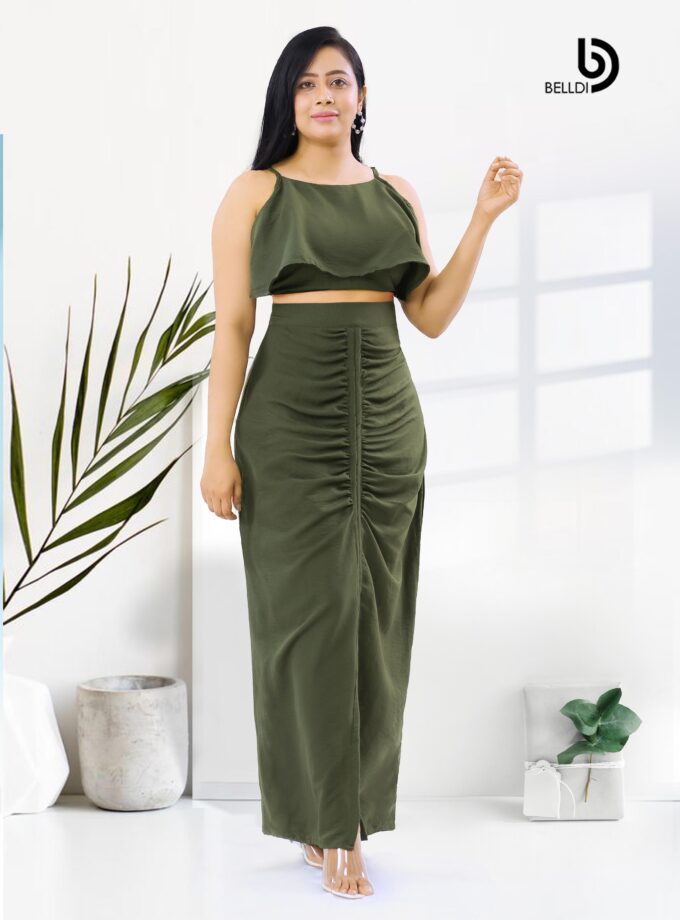 SPAGHETTI STRAP TOP AND HIGH WAIST SKIRT