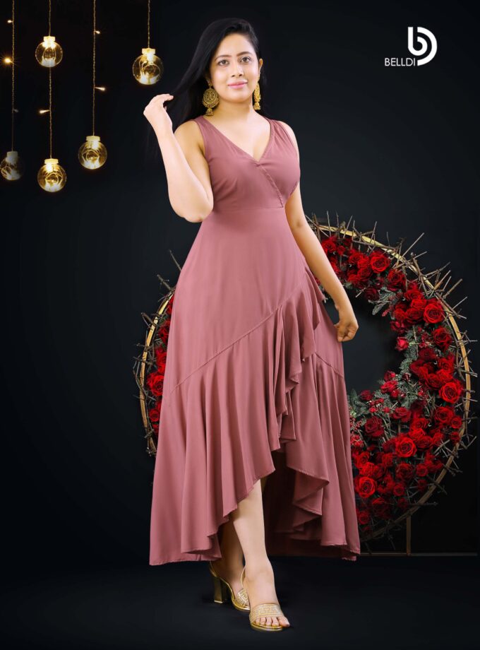 CROSS NECK SLEEVELES LONG DRESS