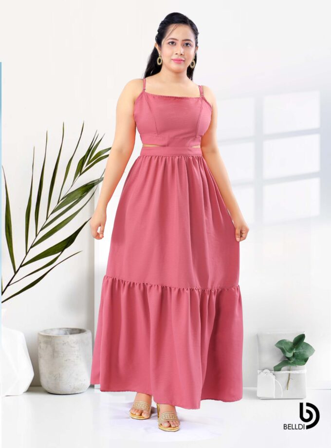 SPAGHETTI STRAP SQUARE NECK MAXI DRESS