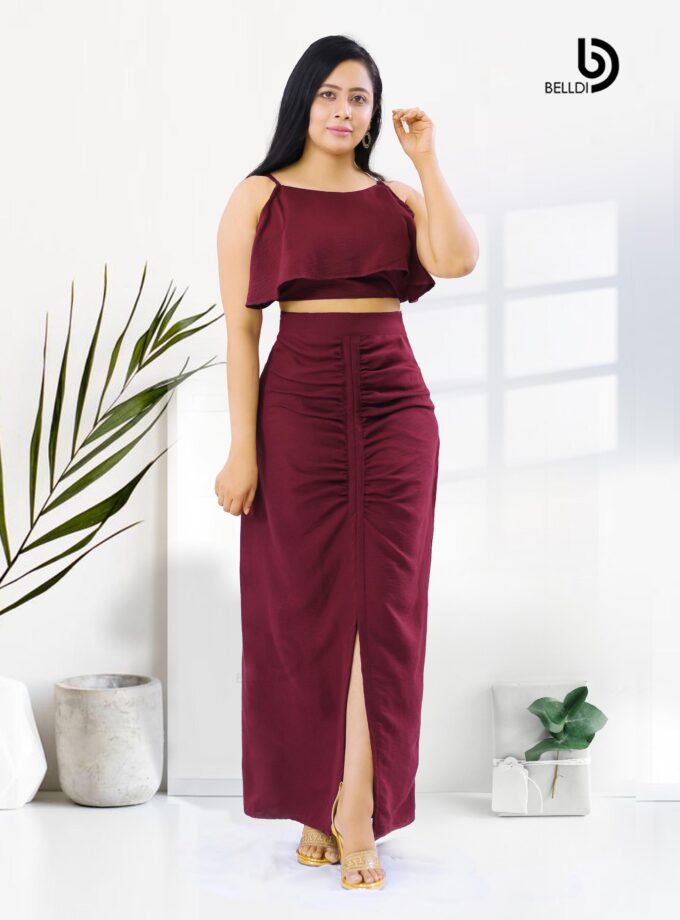 SPAGHETTI STRAP TOP AND HIGH WAIST SKIRT