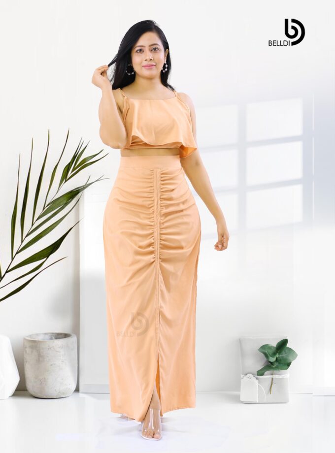 SPAGHETTI STRAP TOP AND HIGH WAIST SKIRT