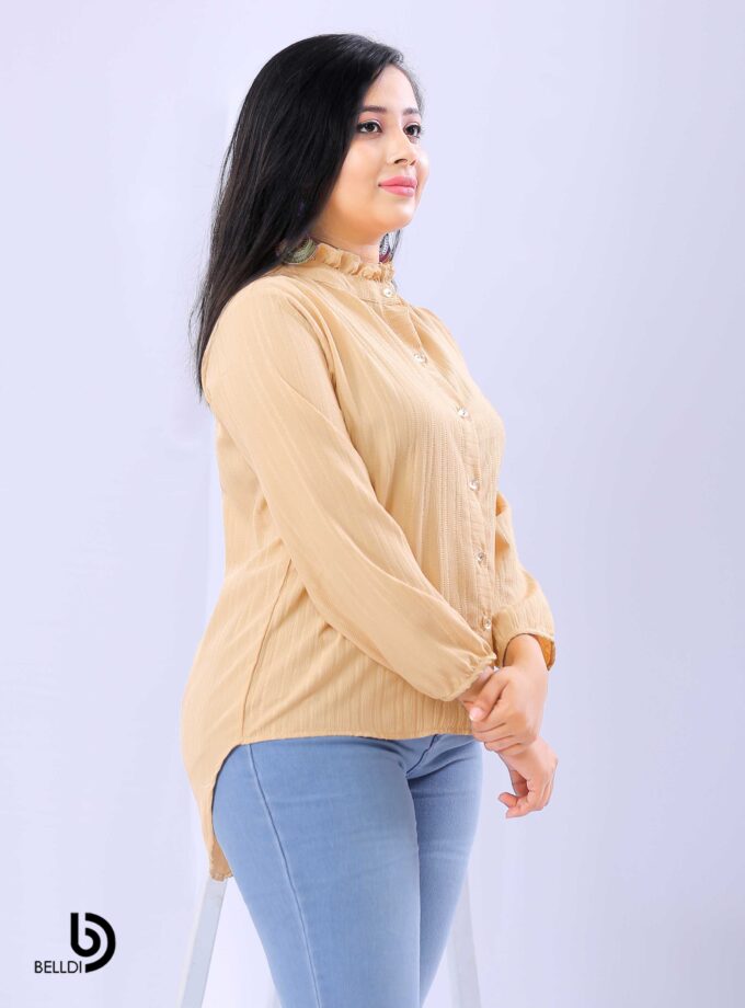 HIGH NECK LONG SLEEVE BLOUSE