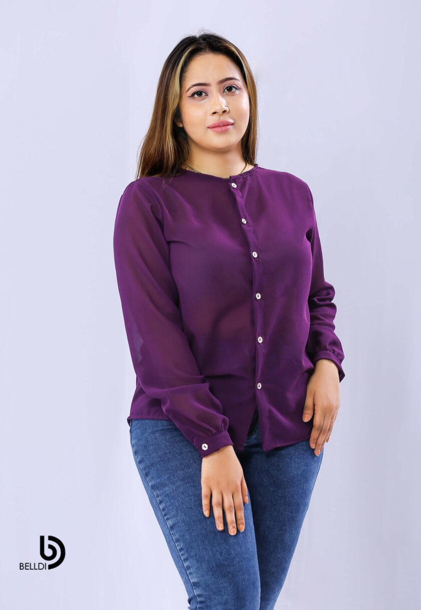 CUFF SLEEVE FRONT OPENED BLOUSE - Image 2