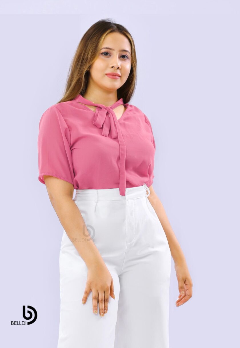 SHORT SLEEVE PINK TOP