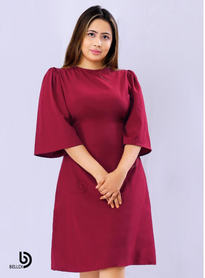A-LINE SHORT SLEEVE SHORT DRESS