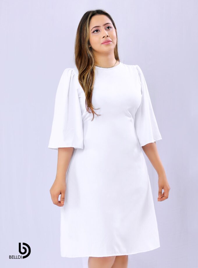 A-LINE SHORT SLEEVE SHORT DRESS