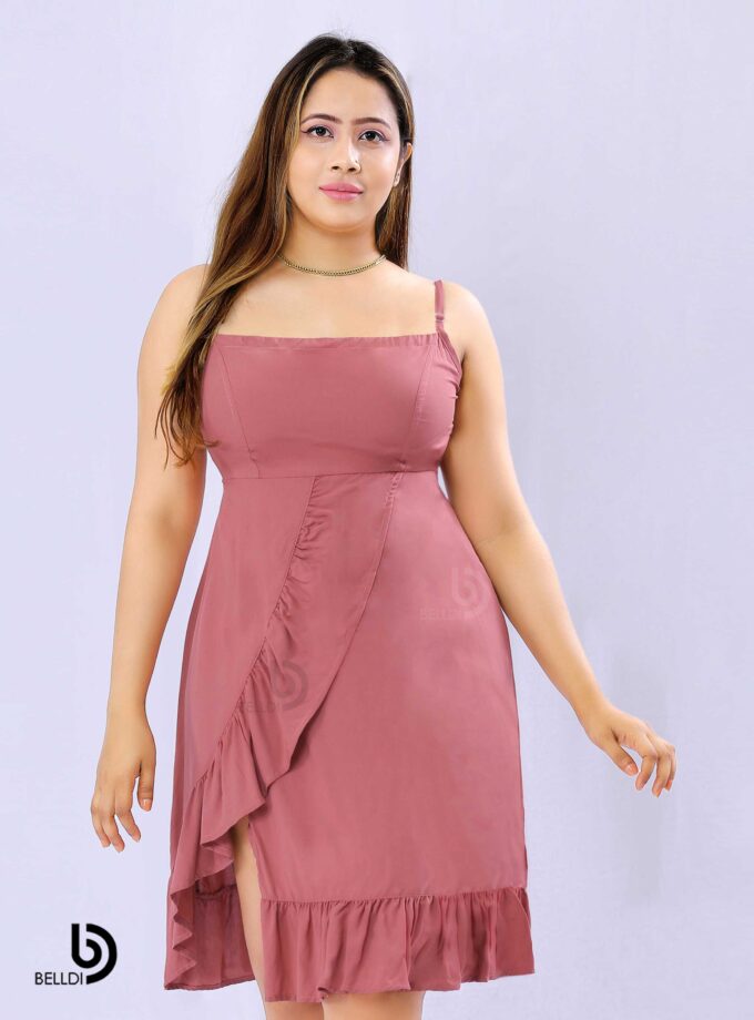 SPAGHETTI STRAP SQUARE NECK SHORT DRESS