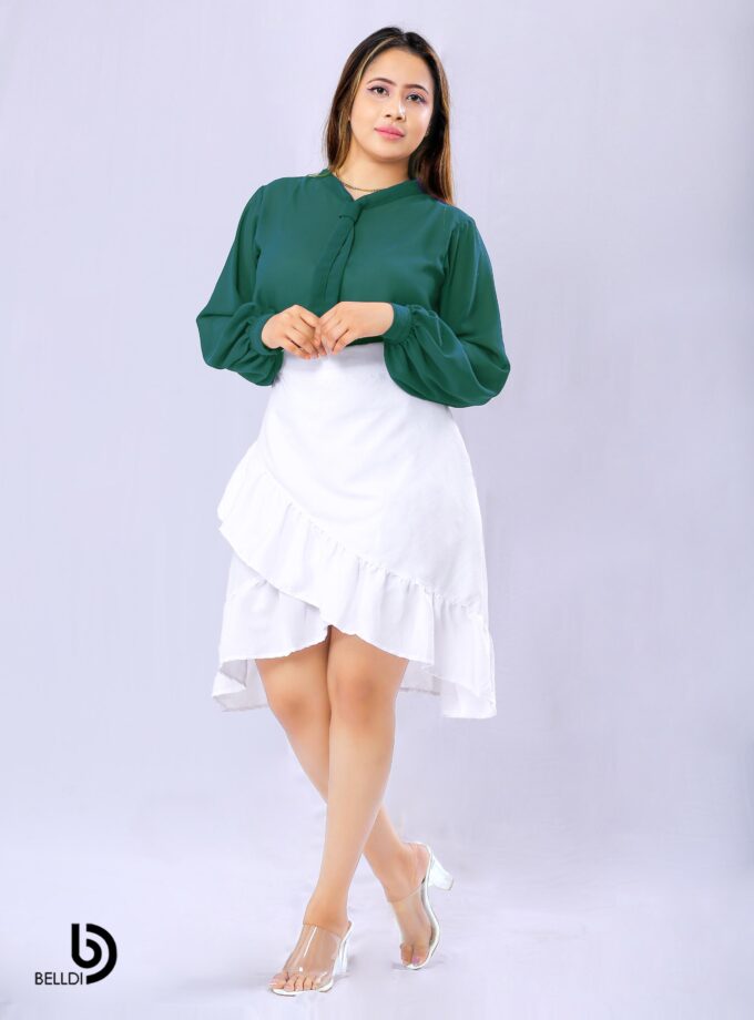 CUFF SLEEVE GREEN TOP