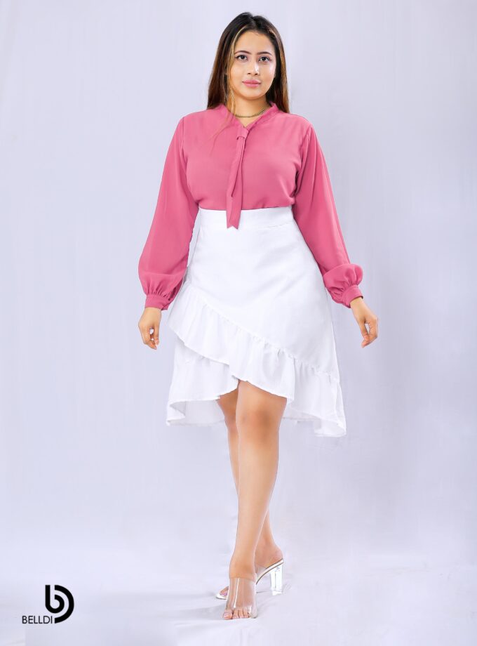 CUFF SLEEVE PINK TOP
