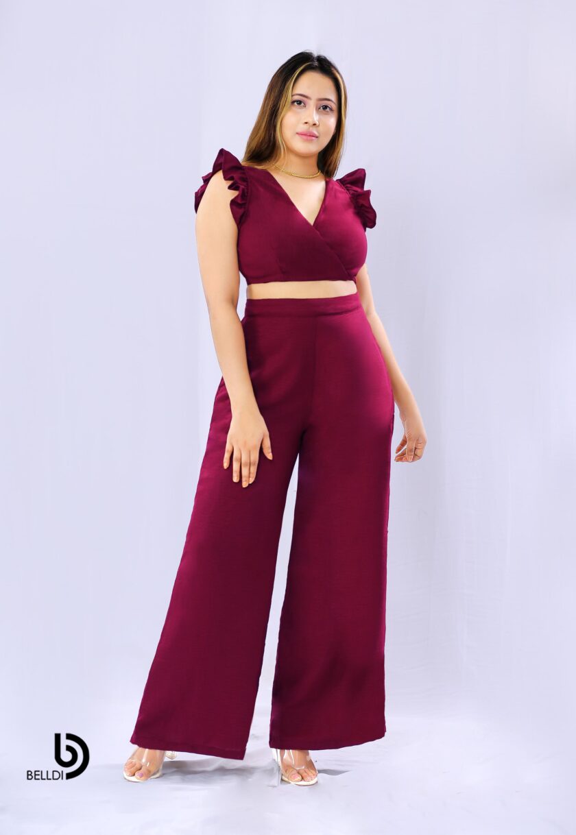 HIGH WAIST MAROON PANT