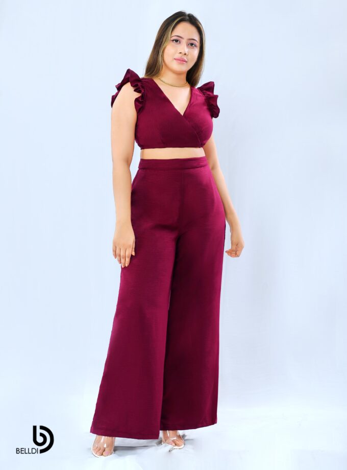 HIGH WAIST MAROON PANT