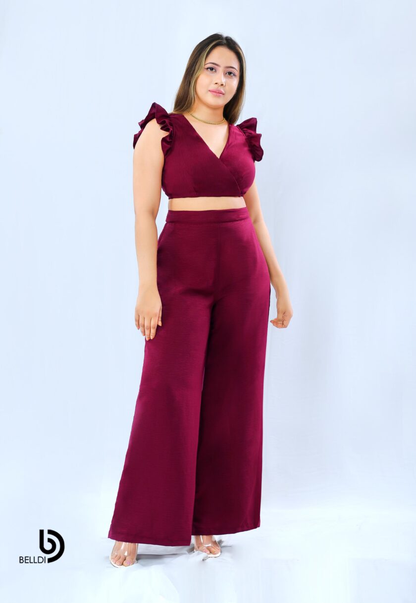 HIGH WAIST MAROON PANT - Image 2