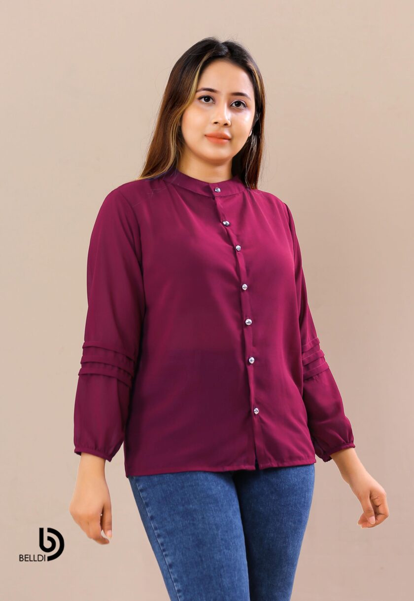 LONG SLEEVE FRONT OPEND BLOUSE