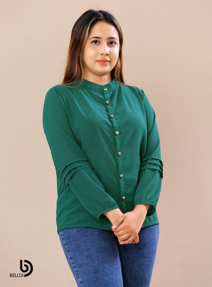 LONG SLEEVE FRONT OPEND BLOUSE