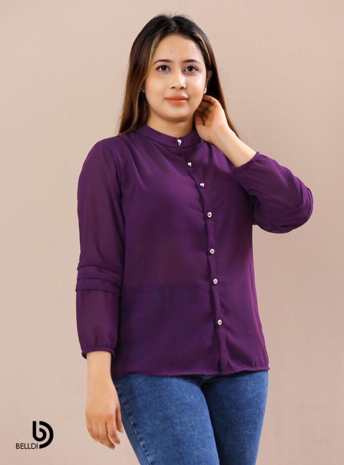 LONG SLEEVE FRONT OPEND BLOUSE