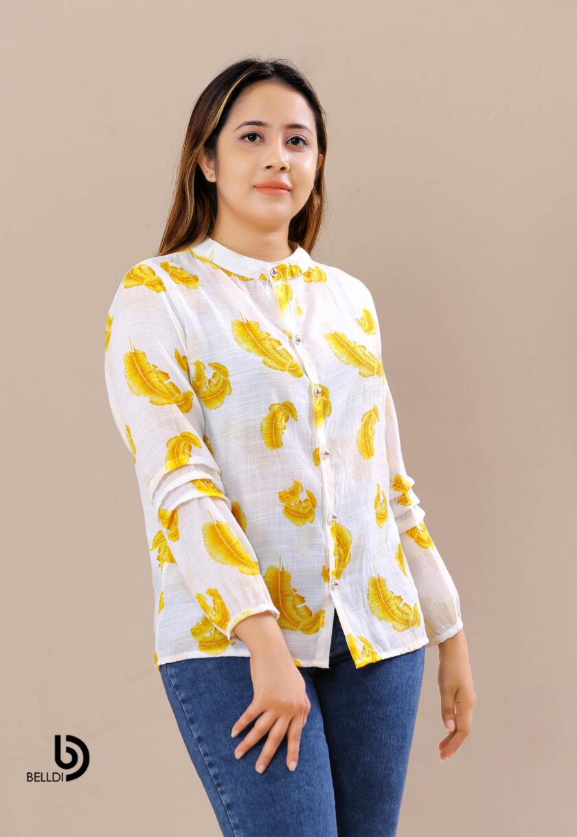 LONG SLEEVE FRONT OPEND BLOUSE - Image 2