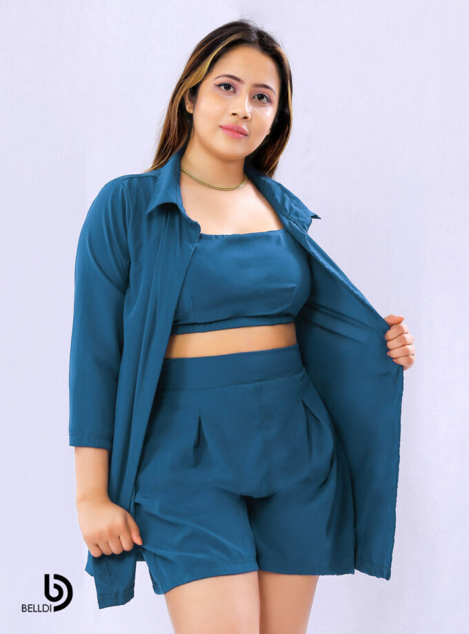 HIGH WAIST SHORT - BLUE COLOUR