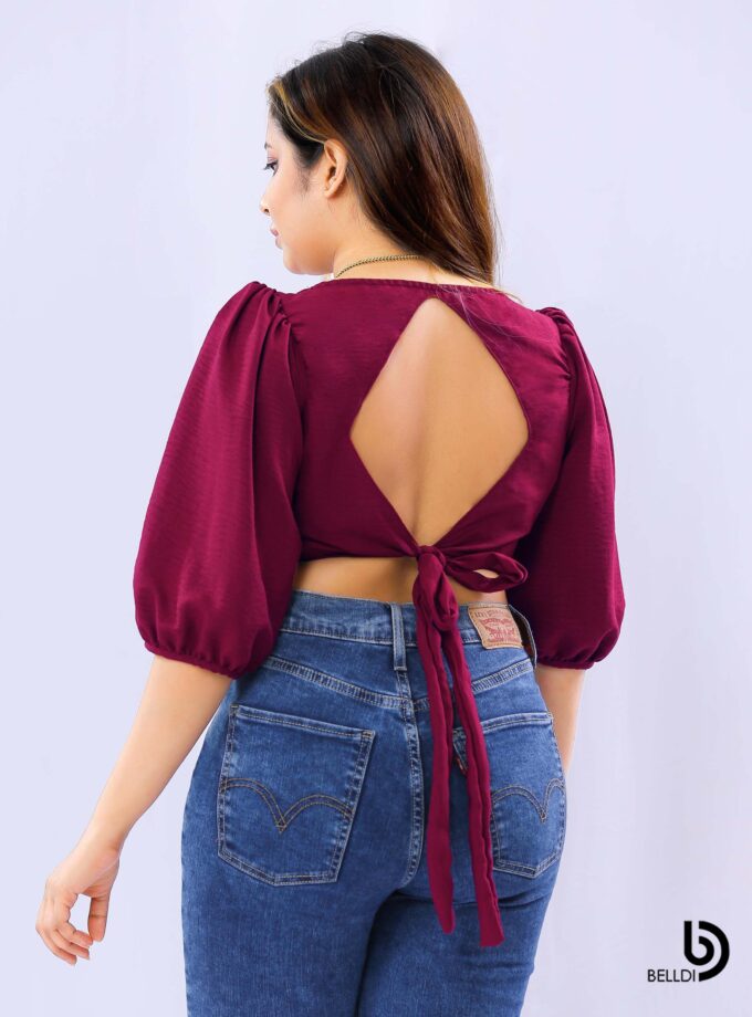 V NECK CROP TOP