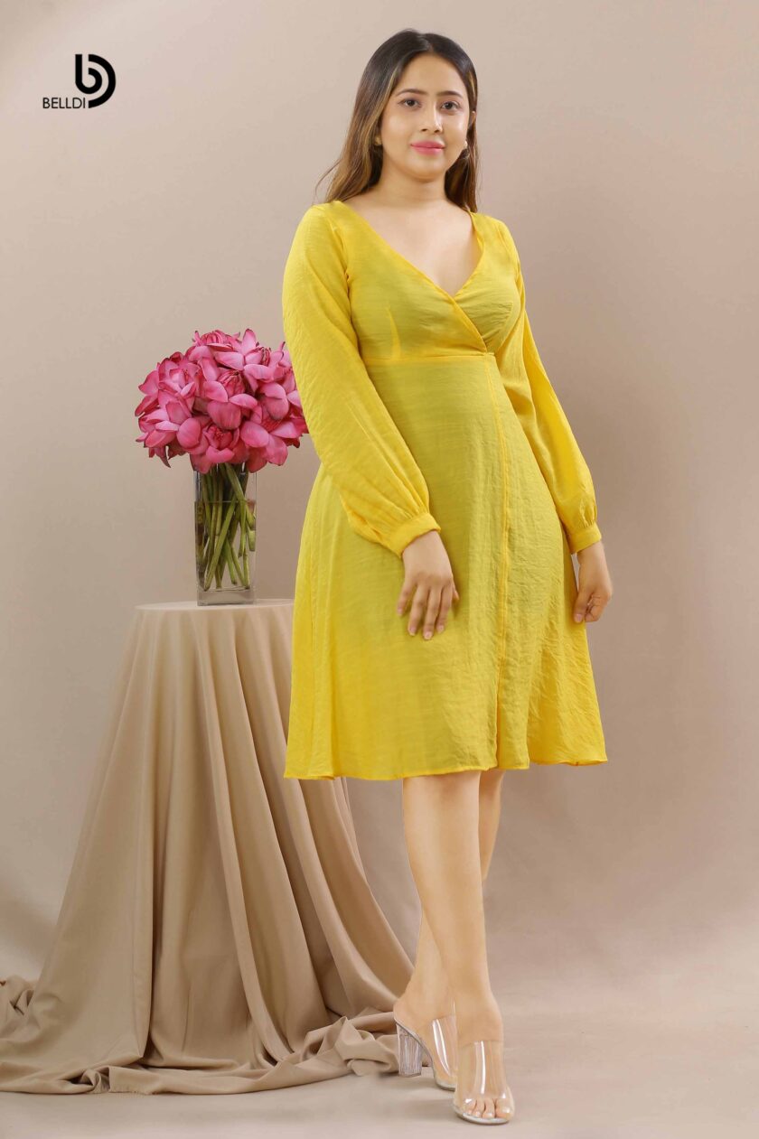 CROSS NECK WOVEN SHORT DRESS - Image 2