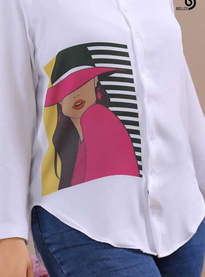 PRINTED LONG SLEEVE BLOUSE