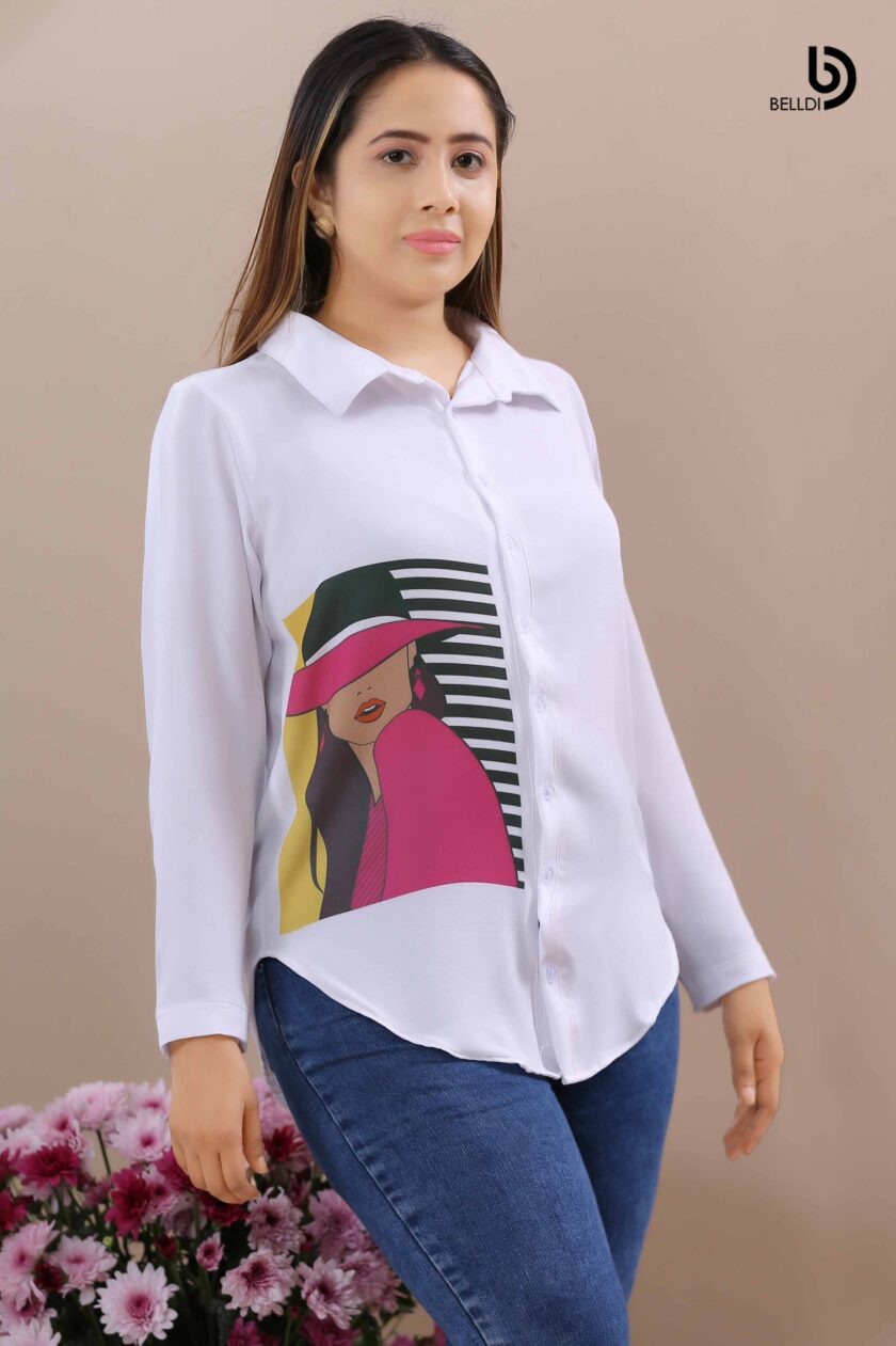 PRINTED LONG SLEEVE BLOUSE