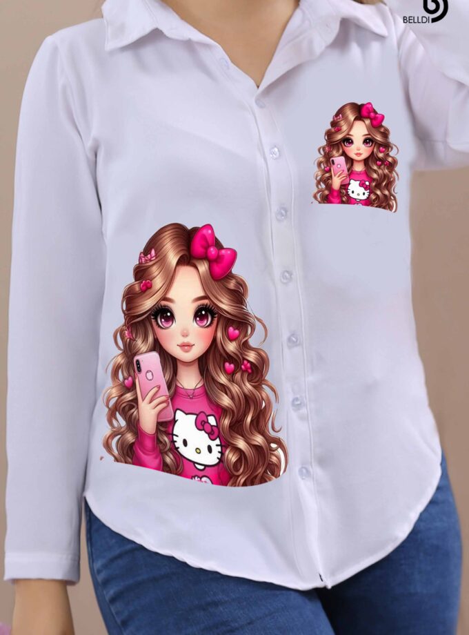 PRINTED LONG SLEEVE BLOUSE