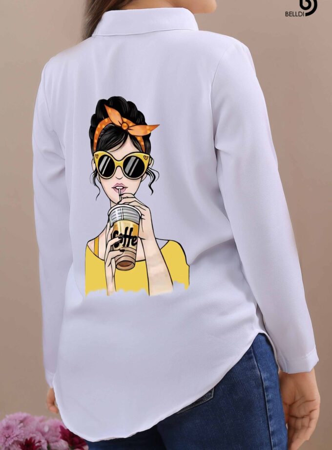 PRINTED LONG SLEEVE BLOUSE