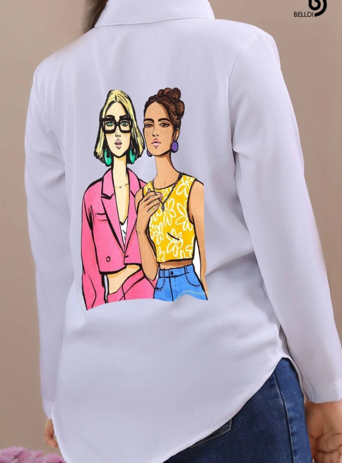 PRINTED LONG SLEEVE BLOUSE
