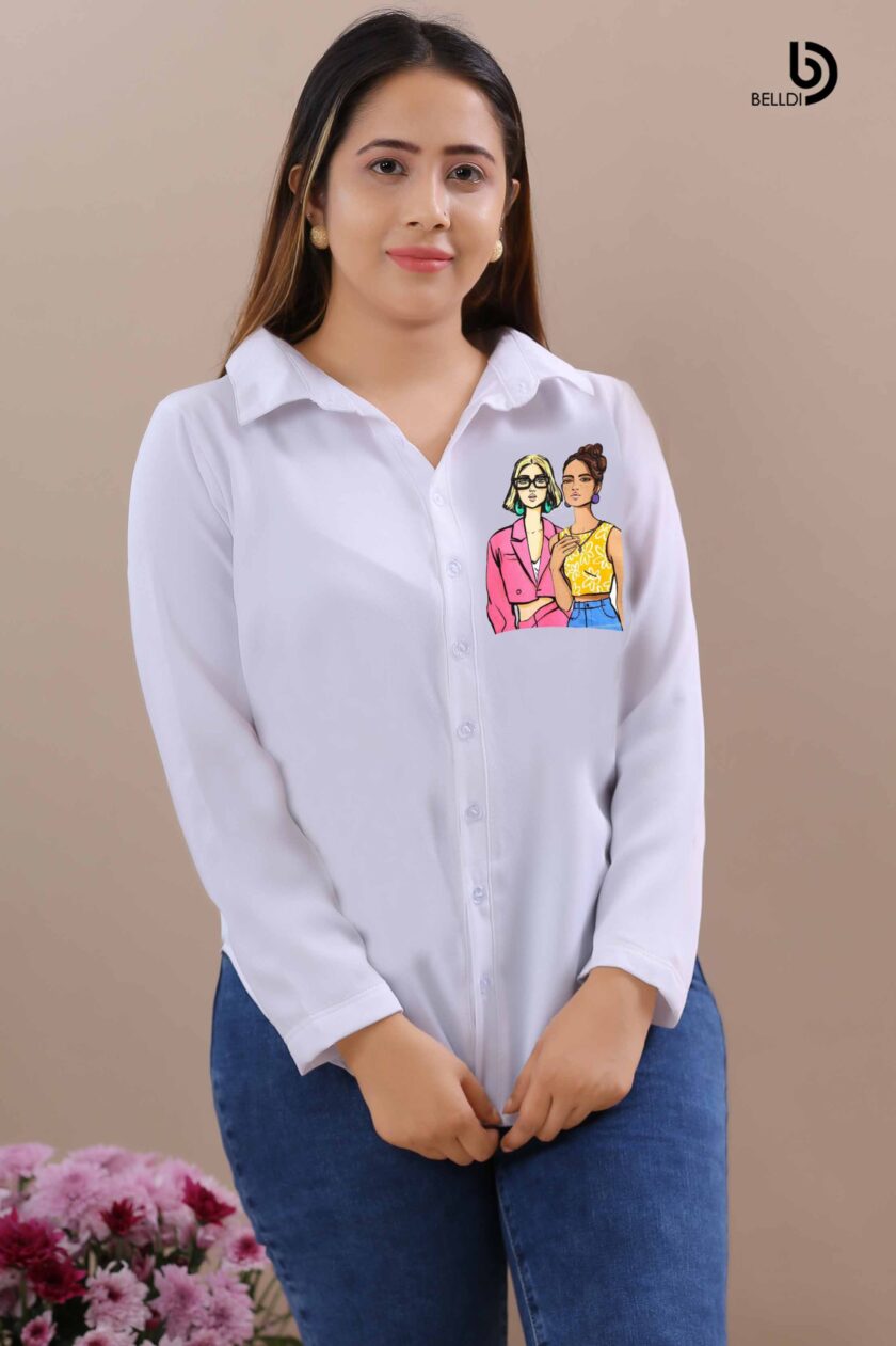 PRINTED LONG SLEEVE BLOUSE
