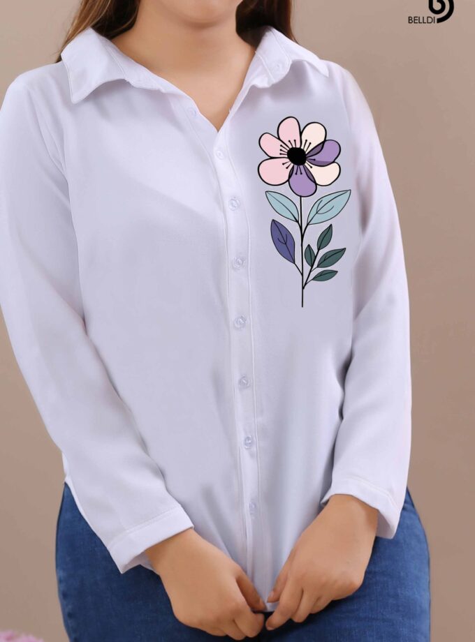 PRINTED LONG SLEEVE BLOUSE