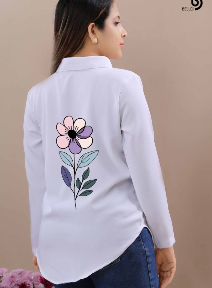 PRINTED LONG SLEEVE BLOUSE