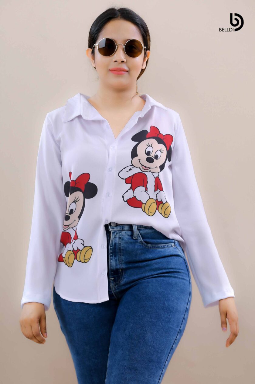 PRINTED LONG SLEEVE BLOUSE