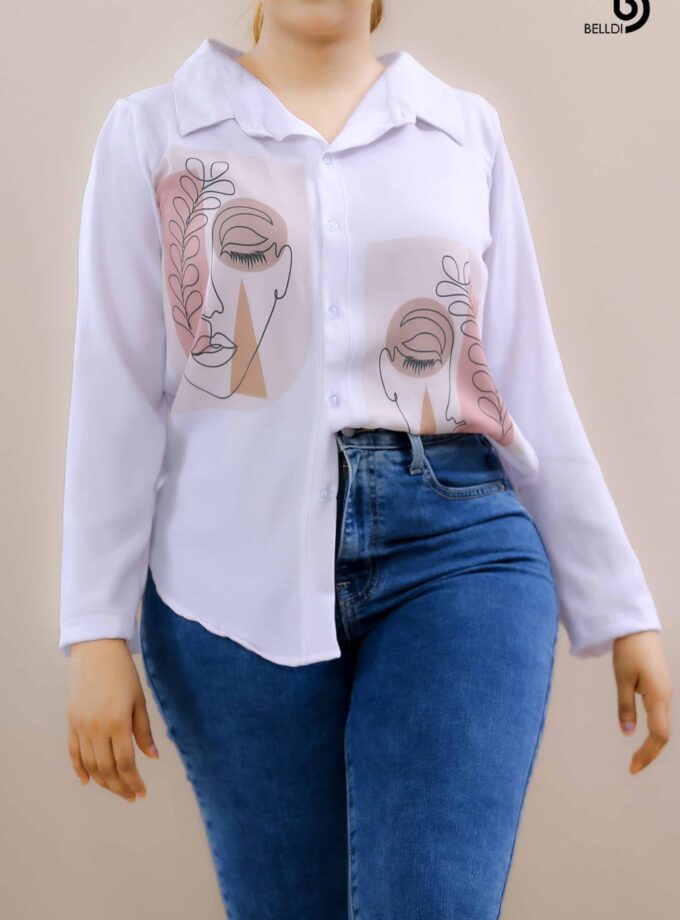 PRINTED LONG SLEEVE BLOUSE