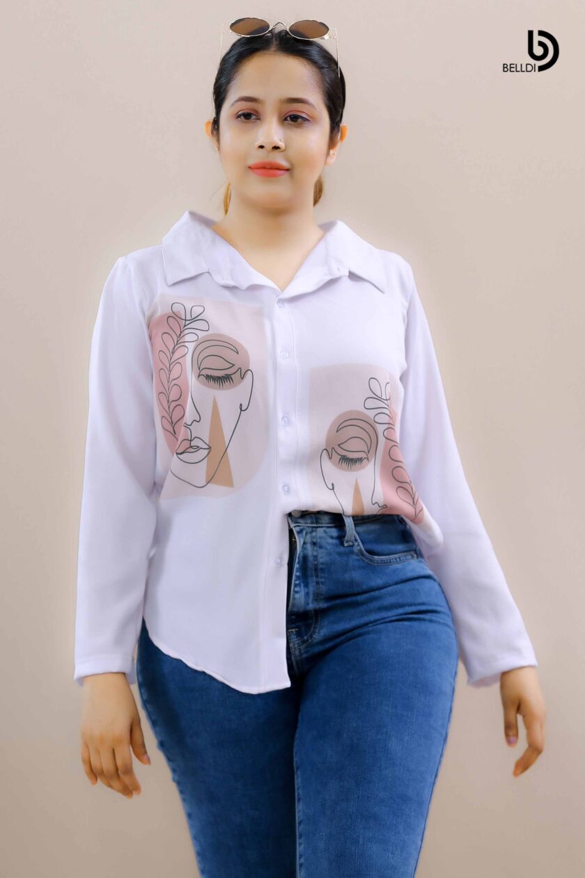 PRINTED LONG SLEEVE BLOUSE