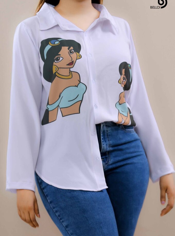 PRINTED LONG SLEEVE BLOUSE