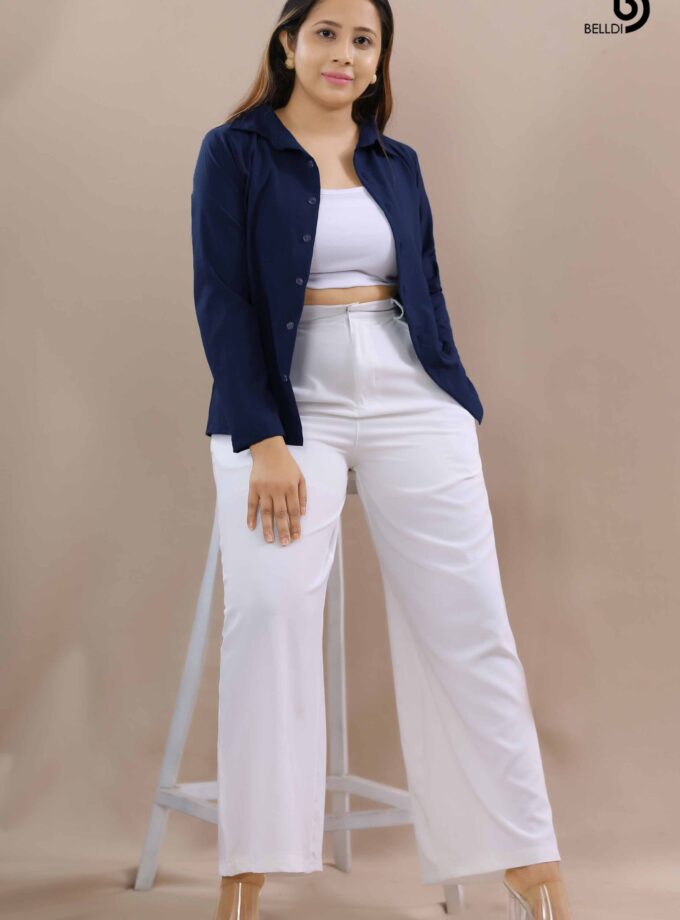 LONG SLEEVE FRONT OPEND BLOUSE