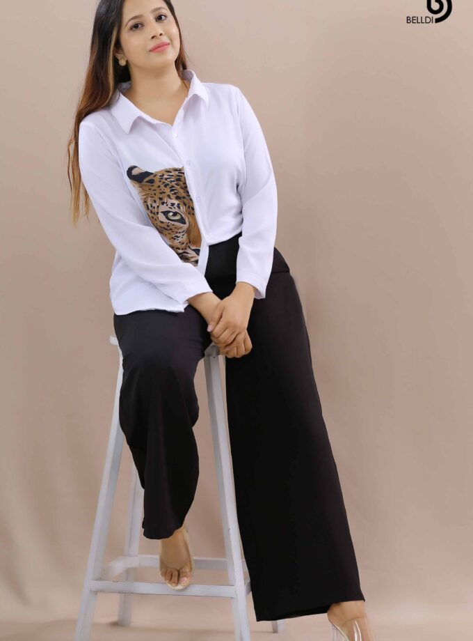 PRINTED LONG SLEEVE BLOUSE