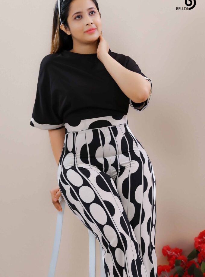 BATWING SLEEVE TWO TONE JUMPSUIT