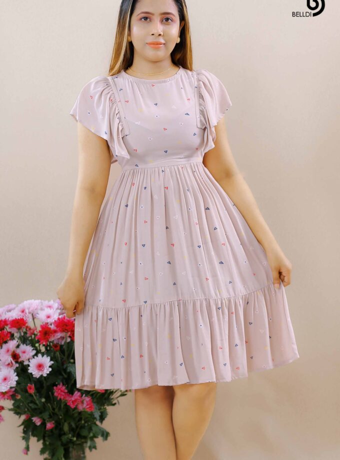 BUTTERFLY SLEEVE SHORT DRESS