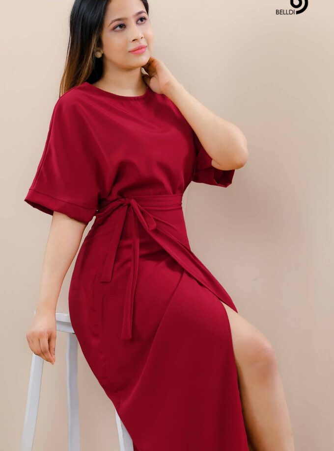 WARP SKIRT WITH BATWING SLEEVE TOP