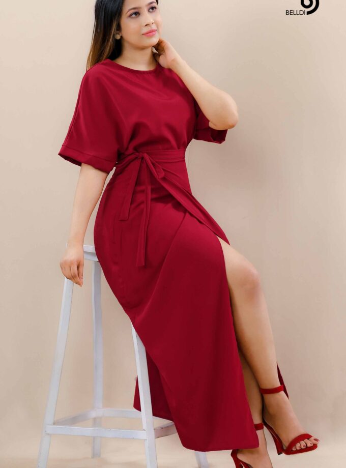 WARP SKIRT WITH BATWING SLEEVE TOP