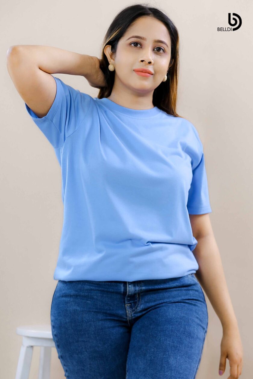 SHORT SLEEVE SKY BLUE T SHIRT - Image 2