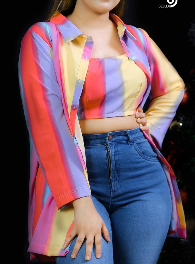PRINTED LONG SLEEVE BLOUSE