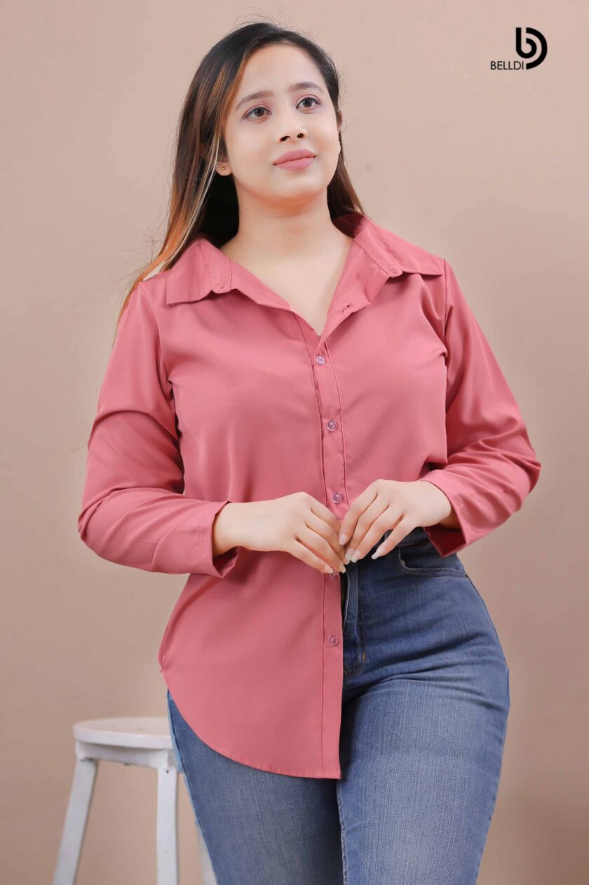 PLANE LONG SLEEVE BLOUSE