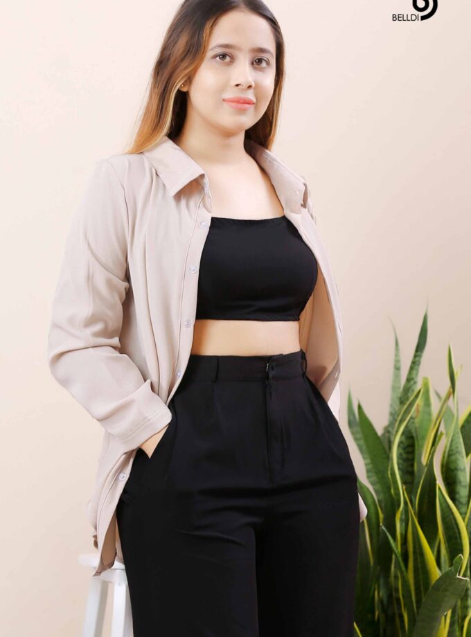 PLANE LONG SLEEVE BLOUSE