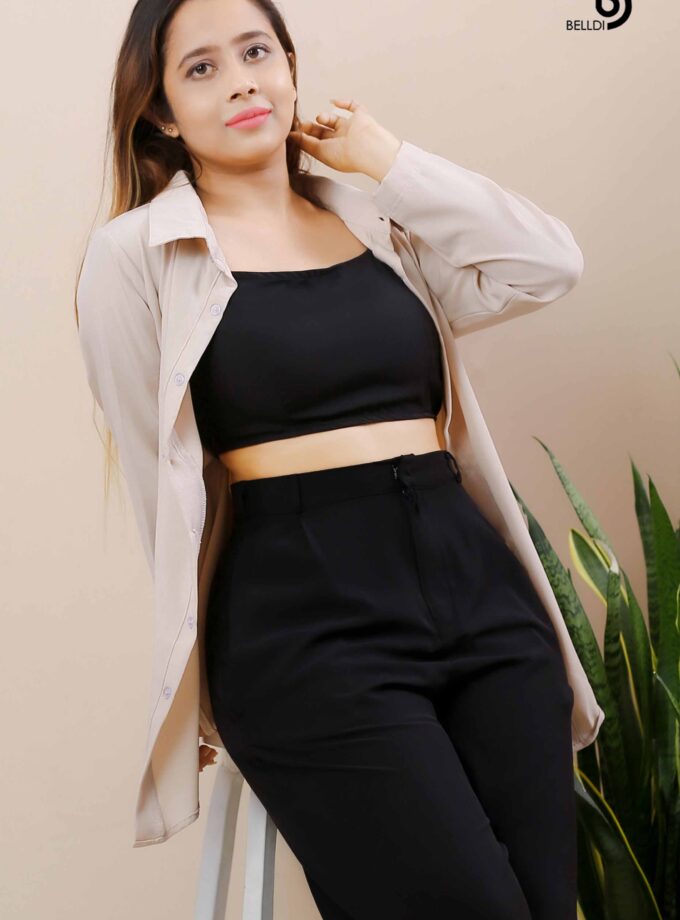 PLANE LONG SLEEVE BLOUSE