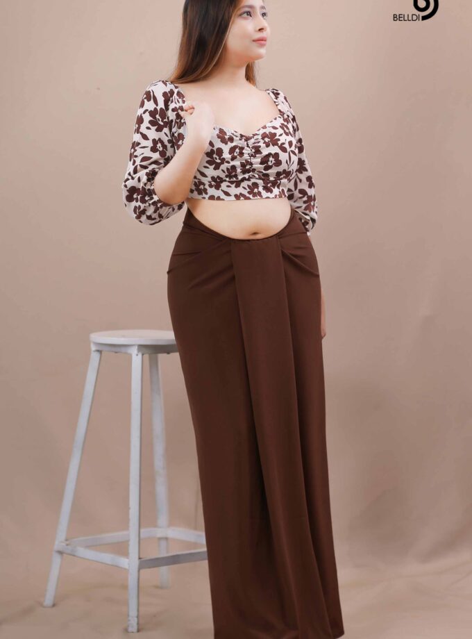LONG SLEEVE FLORAL CROP TOP